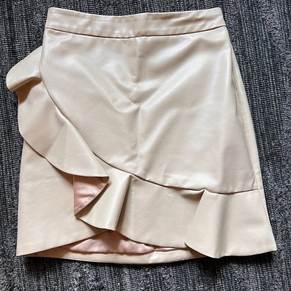 MAJORELLE Poseidon Leather Mini Skirt, bone white, size XS - Picture 6 of 9